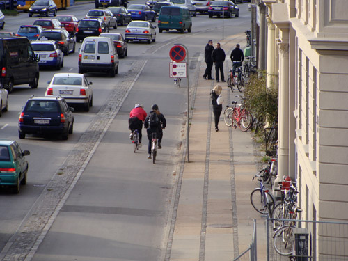 Велосипедная дорожка в Копенгагене